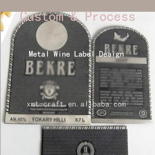 Étiquettes adhésives gravées et personnalisées Standard pour emballage de vin, étiquettes de vin en relief dorées