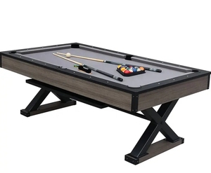 New High-End 7ft Indoor X-Leg Thick Slate <strong>3</strong>-in-1 Multi-Purpose Pool <strong>Table</strong>/Dining <strong>Table</strong> <strong>Set</strong> with 4 Chairs for Home Use - Product Image 2