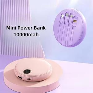 Banco de energía portátil con cables integrados X 4, 10000mAh Paquete de batería de carga rápida 4 salidas 2 entradas con pantalla LED - Product Image 6