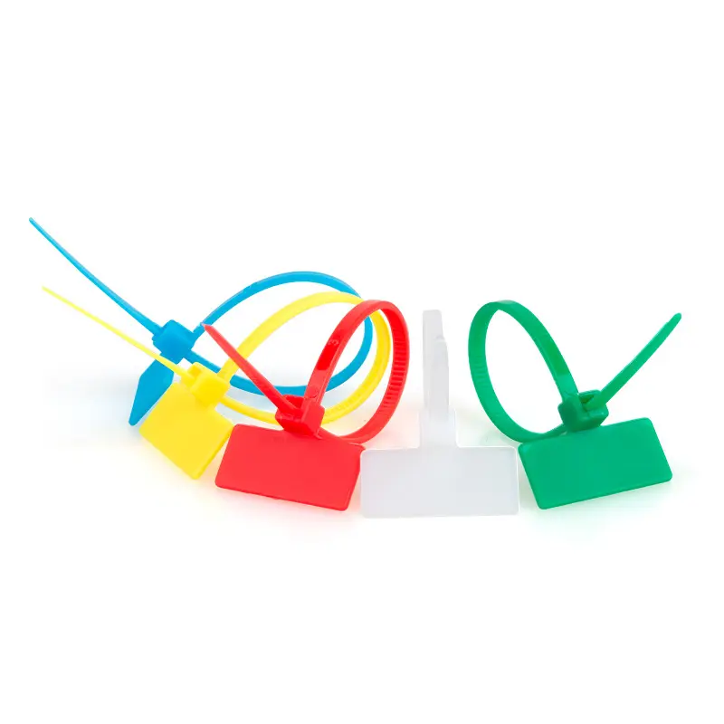 Plastic Cable Ties with Label Bundle Identification Nylon66 label Cable Tie Self-locking Nylon Outer Label Tag