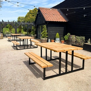 Nhà Máy Bán Buôn Ngoài Trời Dã Ngoại Bảng PS Gỗ Kim Loại Ăn Cho Nhà Hàng Bảng Và Ghế Bên Ngoài Patio Bảng Và Băng Ghế Dự Bị Thiết Lập - Product Image 5