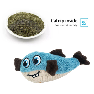 ペット用品屋内インタラクティブキャットニップ充填ぬいぐるみカスタムプリントシミュレーションペット猫魚のおもちゃ猫用 - Product Image 3