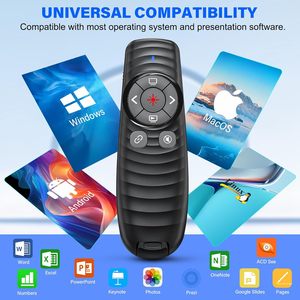 2024 nuovo regalo 2-in-1 USB Type-C presentazione Clicker laser puntatore remoto ricaricabile Powerpoint Clicker con controllo del volume - Product Image 4