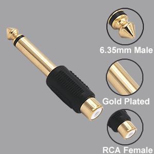 大江OEM定制6.35公母连接器，带RCA母插孔适配器6.35毫米单声道插头公母至RCA母连接器 - Product Image 3