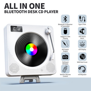 Reproductor de música de CD, altavoces inalámbricos portátiles, reproductor de CD de escritorio para el hogar con pantalla LCD, Radio FM Boombox - Product Image 2
