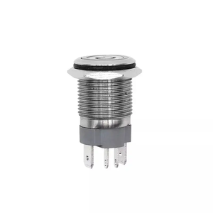 Interruttori a pulsante in metallo impermeabili su misura IP67 12mm-30mm di dimensioni momentaneo 12V tensione Max per funzioni di controllo - Product Image 1