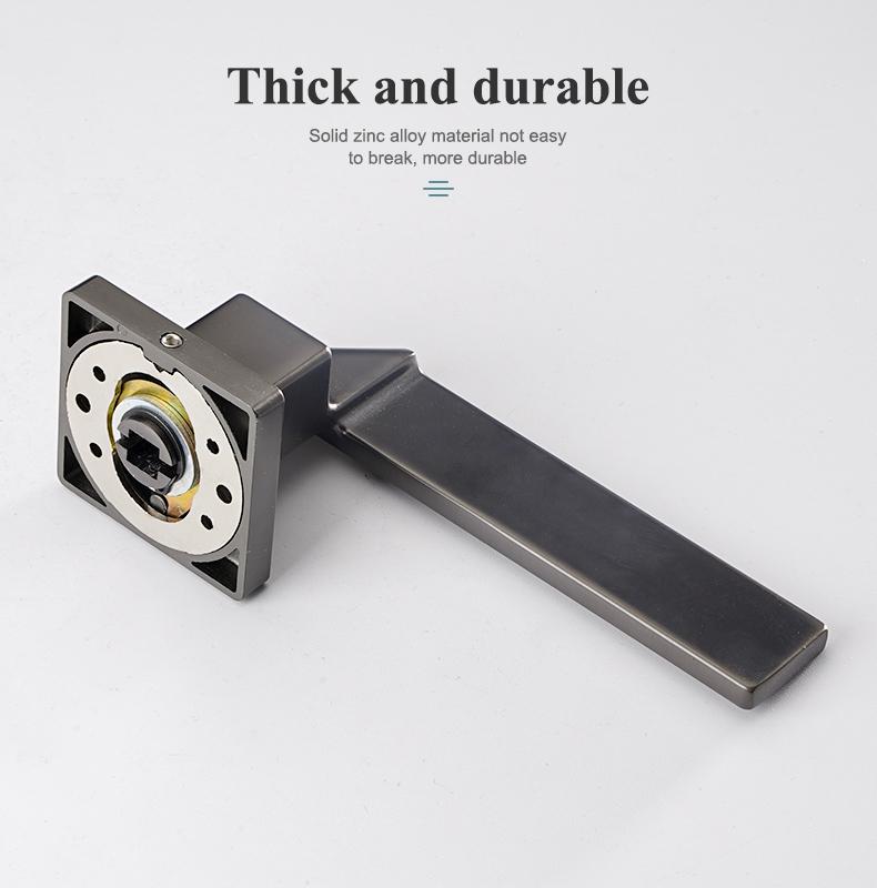 Unique Style Zinc Alloy PVD Gold Square Bathroom Hoom Door Handle Hardware Interior Door Lock