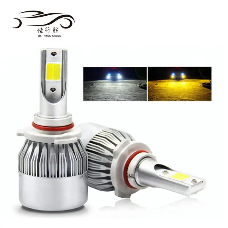 Bombilla led para faro delantero de coche, Bombilla de 36w 3800lm, color amarillo y blanco