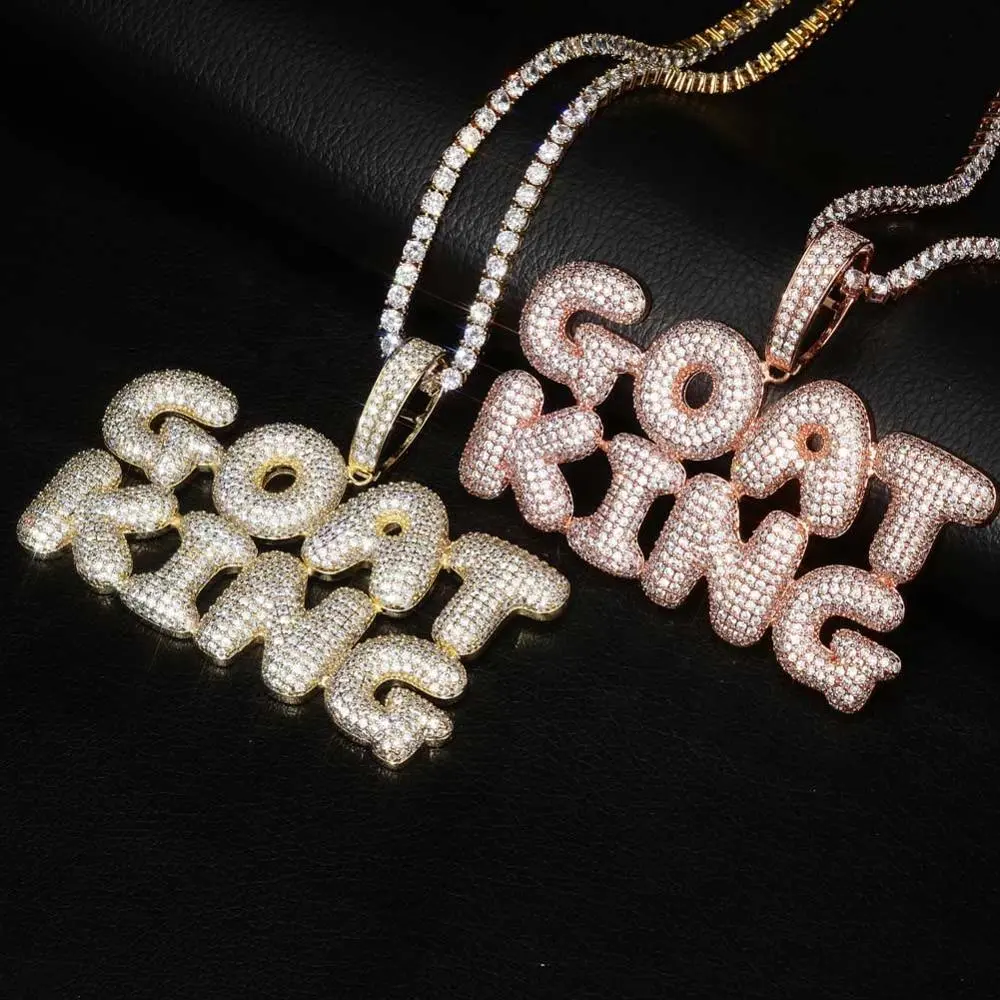 Pingentes de letras iced out com nome personalizado, colares masculinos de letras do hip hop, joias personalizadas, douradas e prateadas, presentes, novo, 2022