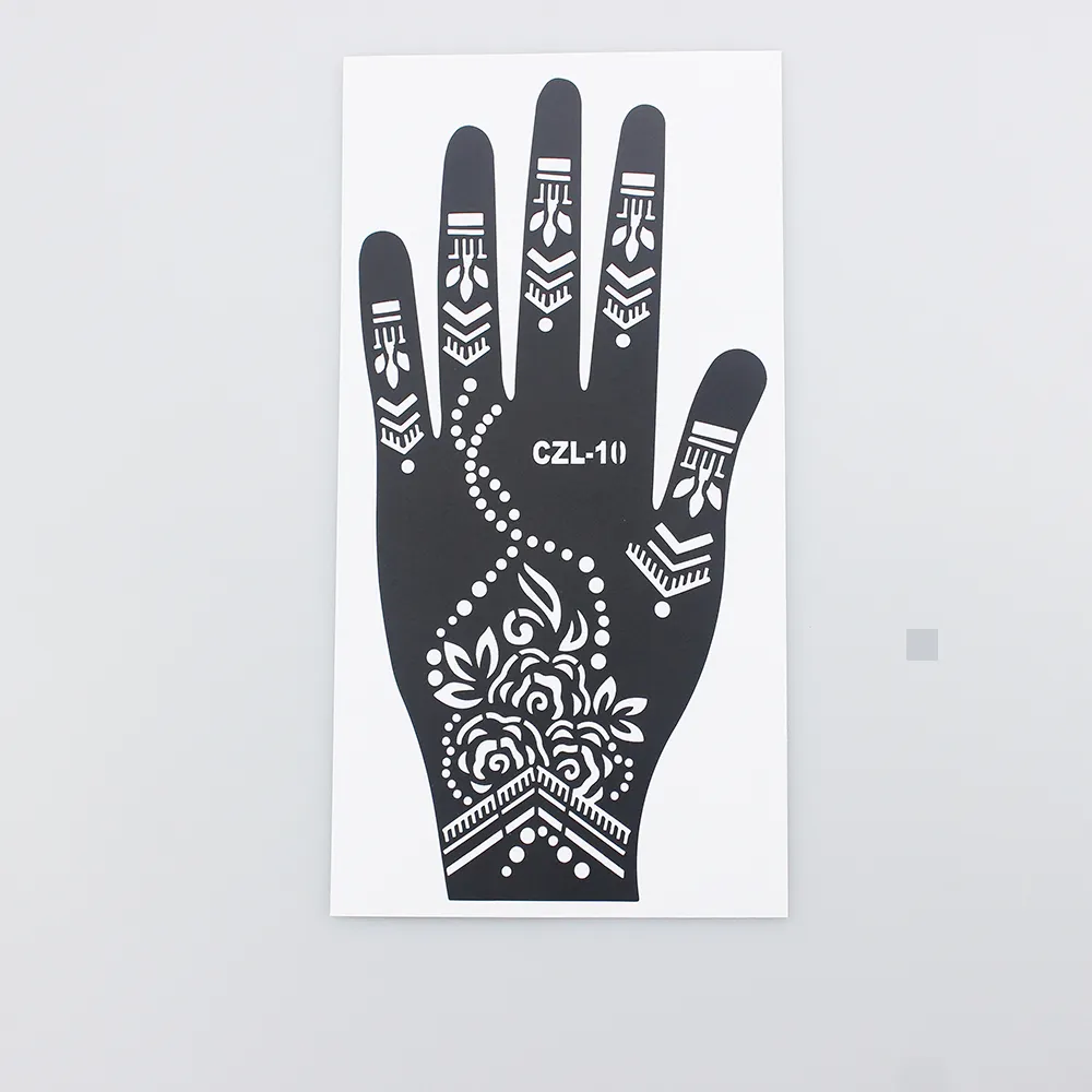 Luar Mão & Pé Henna Stencils Adesivo para Tatuagem De Henna Tatuagem Temporária Henna