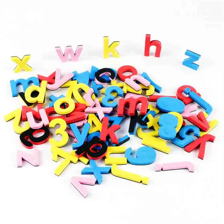 2024 alta calidad colorido magnético EVA espuma mayúsculas minúsculas alfabeto inglés Número juguete para educación temprana para niños pequeños