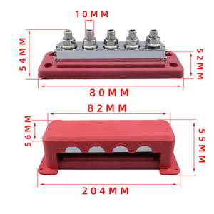 Max 600A高压重载螺栓DC铜配电块48v DC船用电池母线接线柱