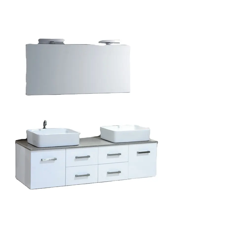 Venda direta da fábrica barato moderno mdf pvc plywood pintura laca banheiro vanity armário com pia bacia e espelho disponível