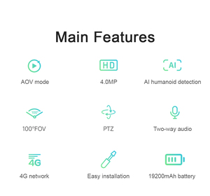 4MP Dome Indoor Network WiFi 4G-Kamera mit 360-Grad-Nachtsicht-Zwei-Wege-Audio-SD-Karten-Datenspeicher und Cloud-Zugriff - Product Image 2