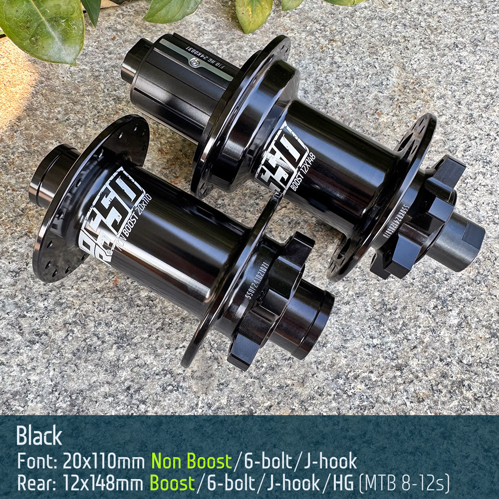 Noir F20x110 Non Boost + R12x148 Boost/HG-32 Trous/6-Boulons/Courbe en J