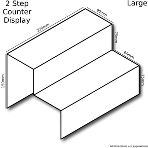 2 <strong>Step</strong> Tier Clear Acrylic Plastic Retail Riser <strong>Counter</strong> <strong>Display</strong> Stands Perfect for <strong>Table</strong> Shops Stalls Ornaments Models Etc - Product Image 2