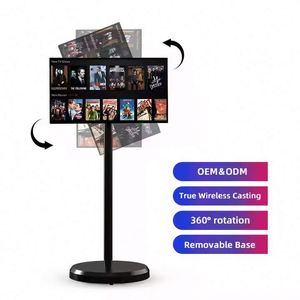 Tv portátil móvil de 19 pulgadas con ruedas, pantalla táctil inteligente interactiva de 1080P con soporte ajustable, Tv inteligente Ips para estudio - Product Image 2