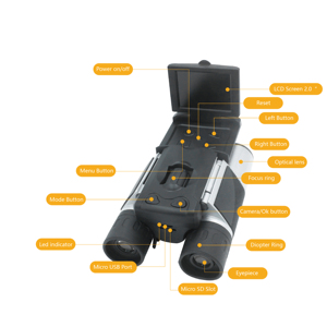 High Resolution 1.3 Million Effective Pixels 2&quot; Display 420*240 <strong>IPS</strong> Digital Binocular <strong>Camera</strong> <strong>with</strong> Screen - Product Image 4