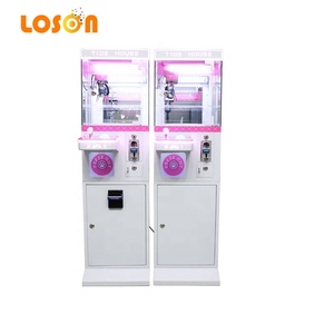 新款迷你毛绒玩具礼品起重机爪带票据接收器投币游戏机