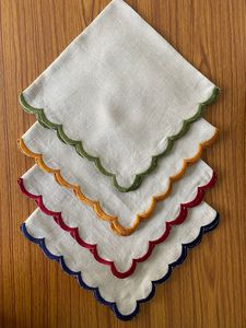 Handmade Modern 20 X 20 Inch Hemstitched Wedding Linen <strong>Napkins</strong> Reusable Washable Cloth <strong>Napkin</strong> for Dining - Product Image 3