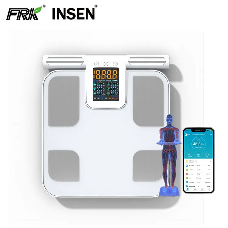 Ailink 앱 밸런스 지능형 8 전극 전체 디지털 BMI 체지방량 피트니스 스마트 건강 체중에 대한 욕실 스케일