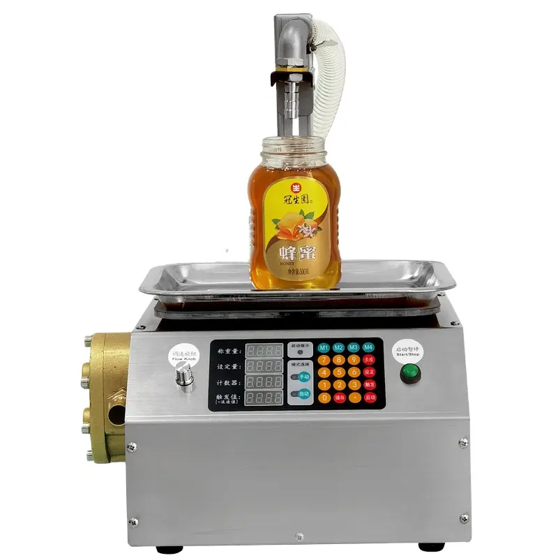 Máquina de llenado de pasta de agua semiautomática, máquina de llenado de mantequilla de cacahuete, botella líquida, máquina de llenado de miel