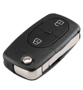 CR1620/CR2032バッテリーホルダー付き2ボタンフリップリモートカーキーシェルフォブケースはAudi TT A2 A3 A4 A6A8キーシェルに適合 - Product Image 1