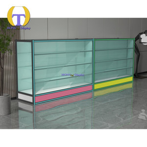 Nhà máy trực tiếp 6ft bằng gỗ gờ đầu thanh toán truy cập Giao hàng nhanh kính hiển thị kiosk cho cửa hàng bán lẻ giới thiệu - Product Image 3