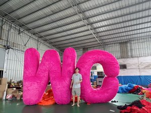 Nghệ Thuật Hiện Đại sáng tạo trang trí dấu hỏi mô hình lông sang trọng Fluffy khổng lồ lớn <span class=keywords><strong>Inflatable</strong></span> chữ WC dấu hiệu cho bữa tiệc sinh nhật - Product Image 3