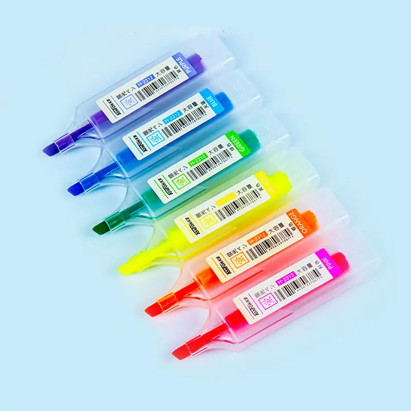 12 unids/pack marcador fluorescente escuela Oficina papelería colores brillantes marcador resaltador