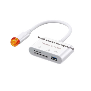 适用于iphone14的OTG读卡器适配器3合1 8pin至USB3.0转换电缆标清/TF存储卡 - Product Image 1