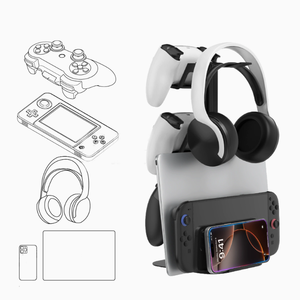 スイッチ2 /PS4/ PS5 /Xbox/PC用ゲームコントローラースタンドブラケットホルダーNintendo Switch/Oled/Lite用ゲームコンソールストレージスタンド - Product Image 3
