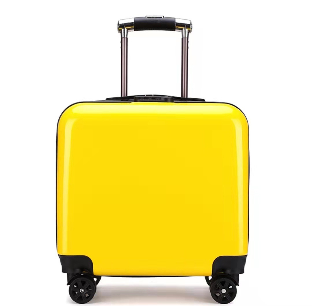 18-inch yellow carry-on suitcase