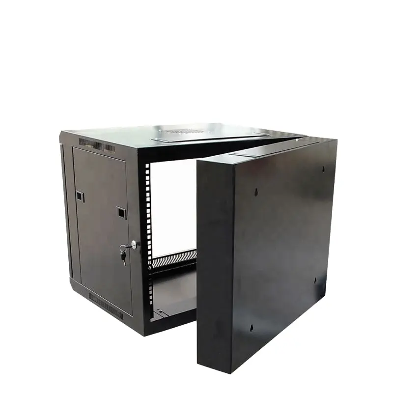 Gabinete de estante de red 4U 6U 9U 12U 15U Gabinete montado en la pared Tipo de puertas dobles Gabinete de red