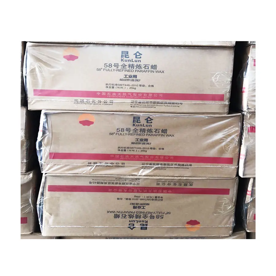 Fully Semi Refined Kunlun Fushun Extremely White 52/54 56/58 58/60 60/62 66/68 Paraffin Wax Food Grade For Making Candles
