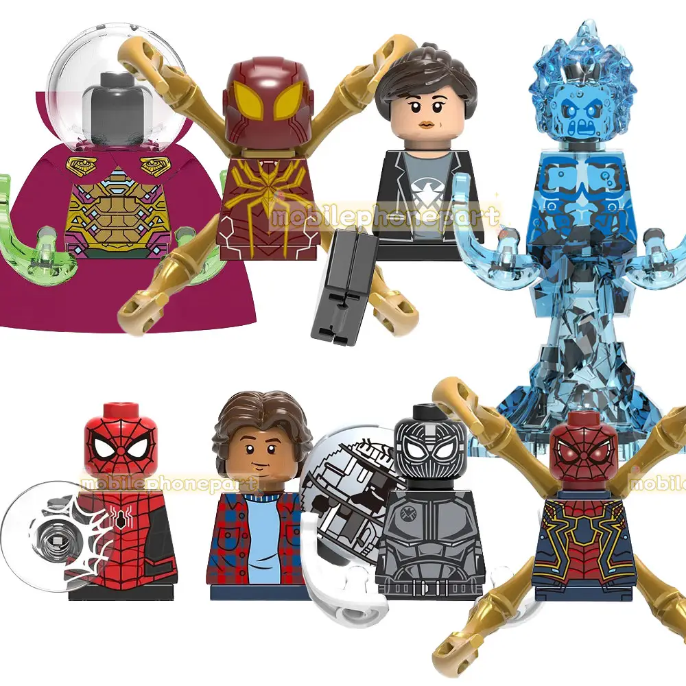 X0266 superhéroes película Mysterio Maria Hill Ned Liz Spider Hydro Man Petet Packer figura de bloques de construcción niños juguete inteligente ladrillos