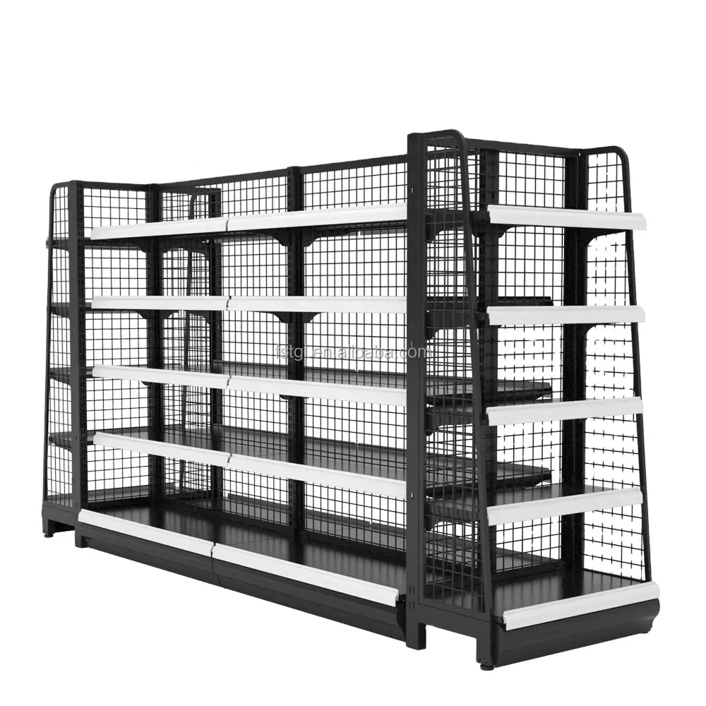 China factory manufacturing wire mesh grid display racks supermarket shelf