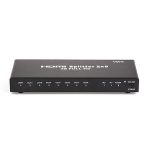VCOM 2 In 8 Out HDMI Splitter Switch Carcasa de metal de alta calidad Interruptor HDMI multifunción para Proyectos - Product Image 3