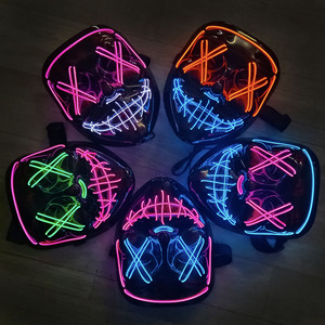 Halloween LED Cold Light Props <strong>Script</strong> Werewolf Kill Party Jump tide <strong>Play</strong> V Face New Double Color Light Mask - Product Image 1