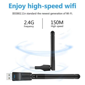 无线150mbps USB 2.4GHz Wifi加密狗网络适配卡USB2.0，带MTK 7601，适用于机顶盒笔记本电脑 - Product Image 2