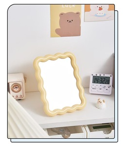 Color caramelo rectangular dulce Marco de onda escritorio hogar HD imagen espejo de maquillaje - Product Image 5