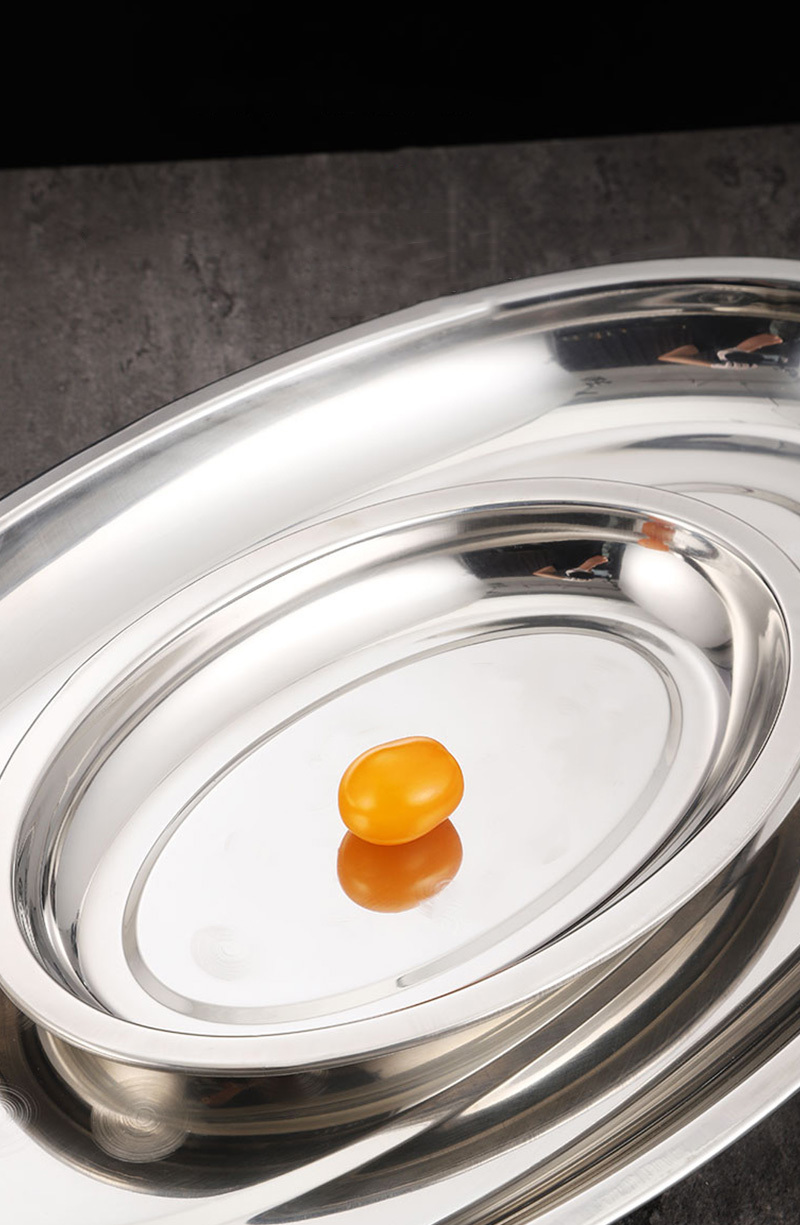 Degaussing Stainless Steel Oval Dish Kitchenware Cheap Dinner Plates For Sale