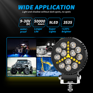 3インチ<span class=keywords><strong>20W</strong></span>ラウンドダースベイダー12LEDワークライトホワイトイエローデイタイムランニングライト4x4オフロード4WD ATVSUV用<span class=keywords><strong>12V</strong></span>ドライビングランプ
