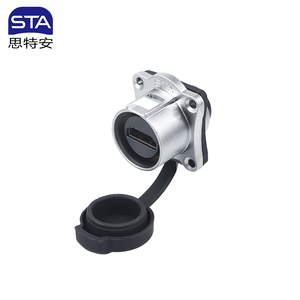 LP24 HDMII 4k高清视频电缆防水IP67方形双母插座，带用于电线连接的公连接器 - Product Image 4