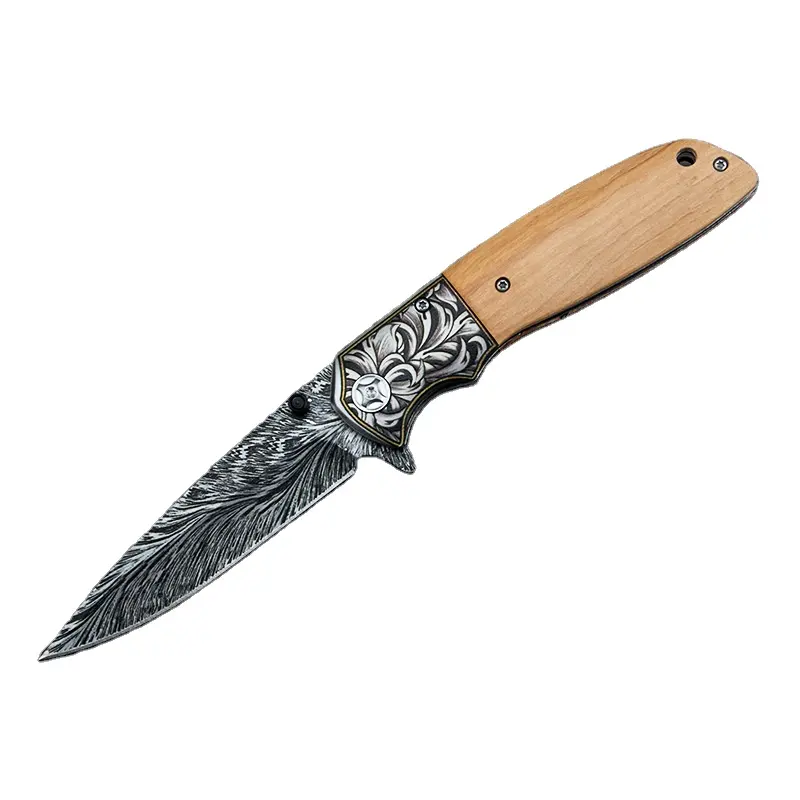 YJXJ-cuchillo de caza de Panic buy Damascus, cuchillos de supervivencia tácticos con clip para cinturón