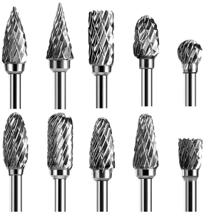 Set Mata Bor Potong Ganda Tungsten Carbide Rotary Burr dengan Mata Bor Pemoles Ukir Logam dengan Tangkai 3Mm untuk Mata Gerinda Mati - Product Image 2