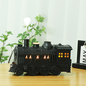 300ml Small Train Humidifier Ultrasonic Flame Blue Light Aromatherapy <strong>Machine</strong> Spit Ring Source Manufacturers - Product Image 4