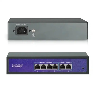 Conmutador POE de red 4CH 8CH 16CH 52V para cámaras IP 10/100Mbps IEEE 802,3 AF/at conmutador de red Poe Ethernet de 4 puertos - Product Image 1