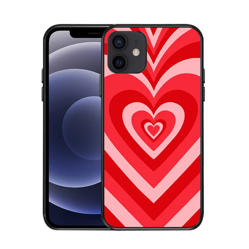 For iPhone 11 12 Pro XR X 7 8 Plus SE Colorful Painting Art Latte Love Heart Coffee Printing Silicone Case