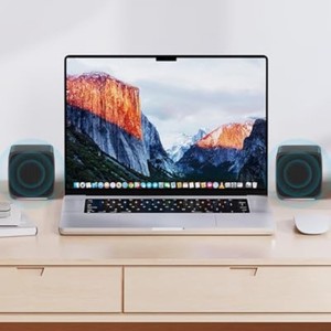 Altavoces de ordenador pequeños auxiliares de 3,5mm alimentados por USB, altavoces de ordenador con cable de escritorio para PC, portátil, tableta y teléfono - Product Image 4